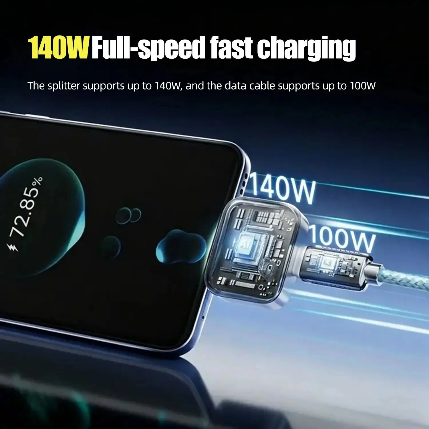 🔌140W Smart Battery Charging Protector, Auto Power Cut Off When Fully Charged, Overcharge Protection Adapter For Phones, Laptops & Tablets