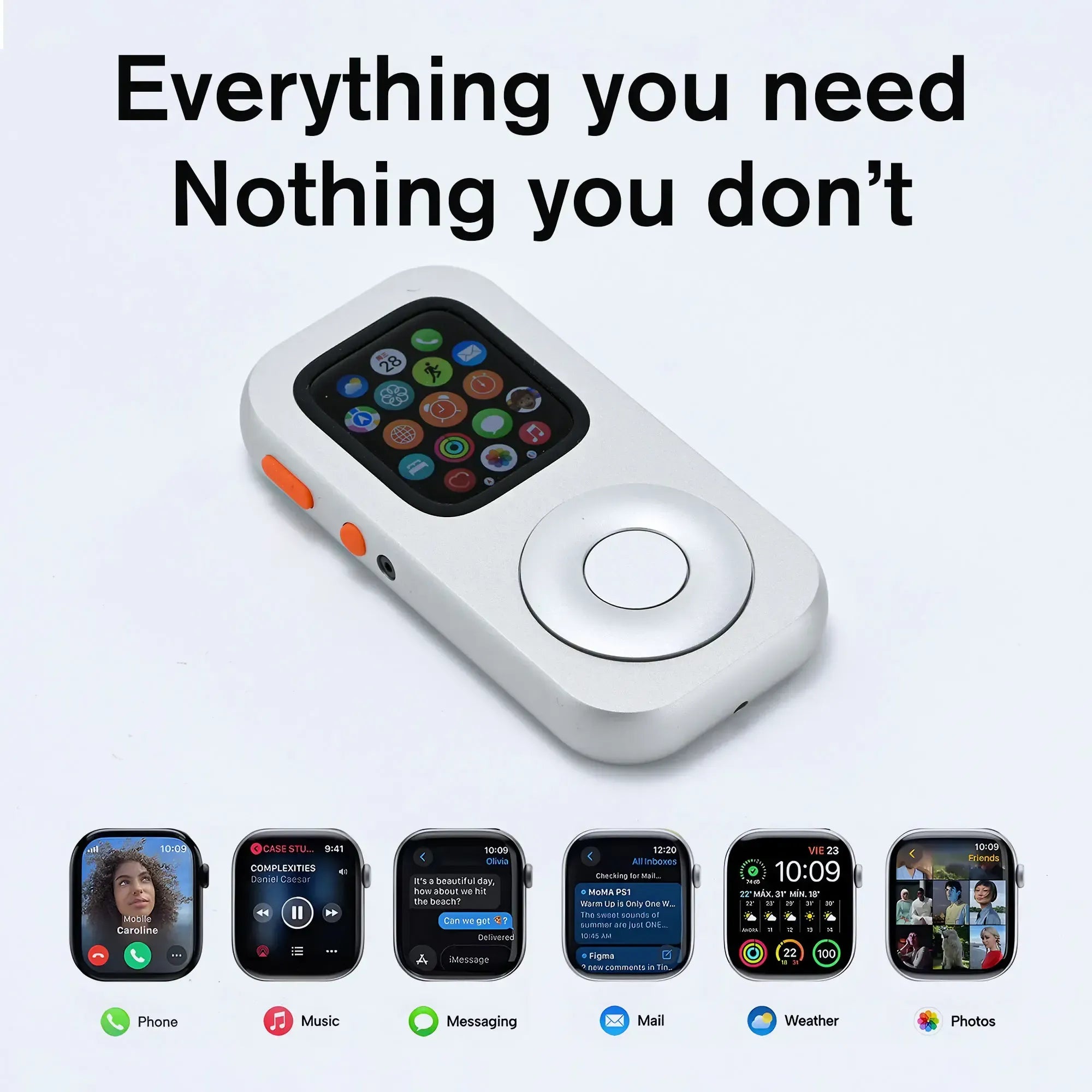 🎧 G-OUSSVE RePod Aluminum Apple Watch Case, Retro iPod Style Protective Cover With Classic Scroll Wheel Design