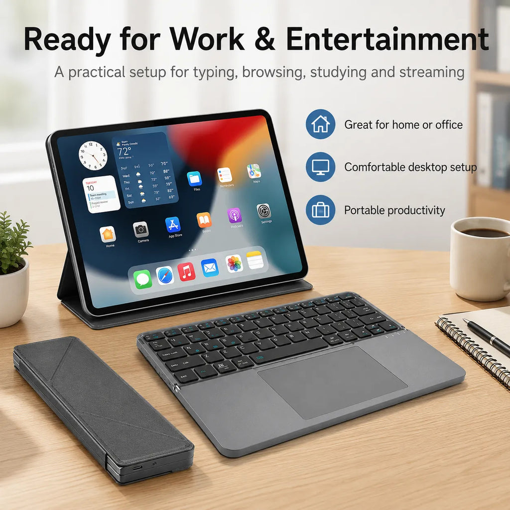 Limited Time: 30% OFF📱 Foldable Bluetooth Keyboard with Touchpad | Travel Wireless Keyboard For Mobile & Tablet