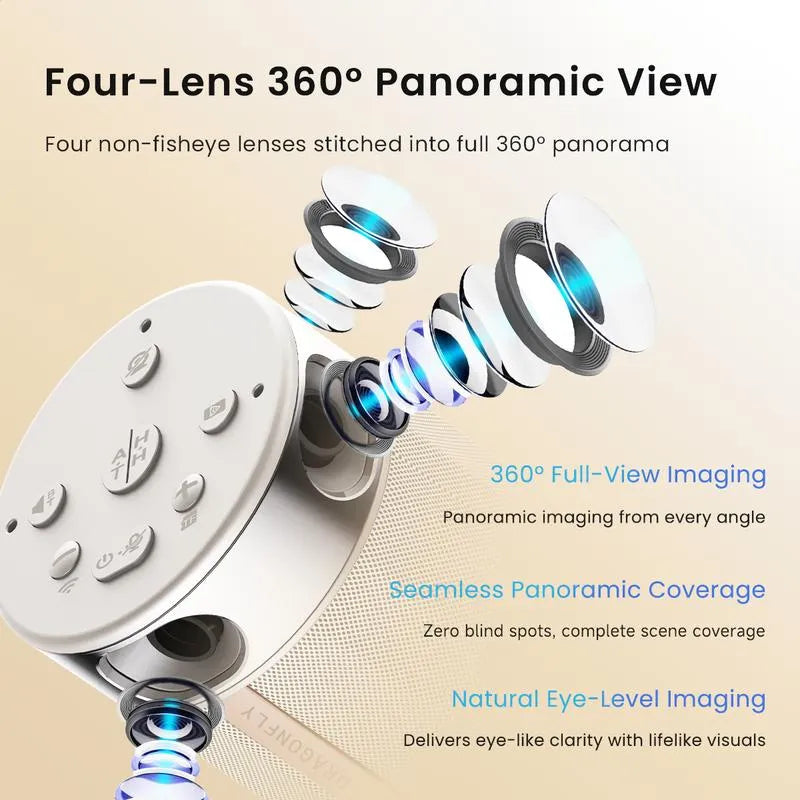 🎥 3-in-1 Conference Camera Speaker, 360° Panoramic View, Smart Auto Tracking, TF Card Recording, All-in-One Audio & Video Unit For Remote Meetings