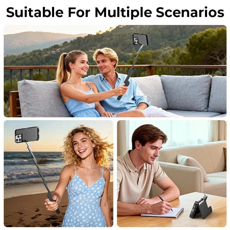 Limited Time: 30% OFF🤳 3-in-1 iPhone Case With Foldable Selfie Stick, Multi-Angle Rotating Stand, Bluetooth Remote for Vlog & Travel Shooting