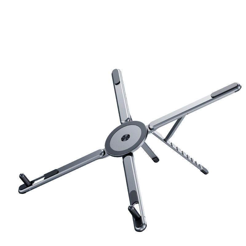 💻 Foldable Aluminum Magnetic Laptop Stand, Height Adjustable Cooling Notebook Riser, Multi-purpose Holder For Laptops, Tablets & Phones