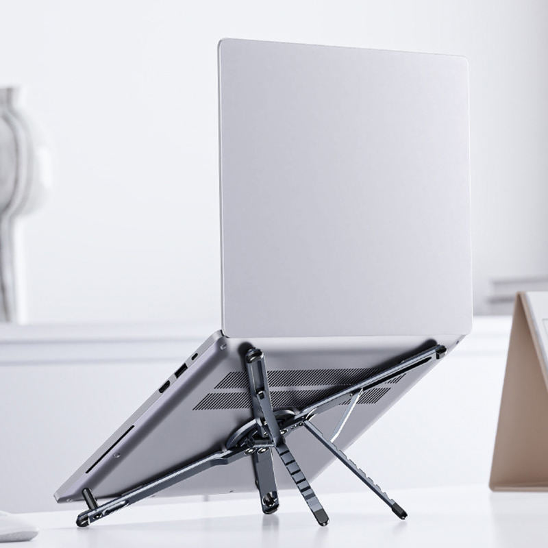 💻 Foldable Aluminum Magnetic Laptop Stand, Height Adjustable Cooling Notebook Riser, Multi-purpose Holder For Laptops, Tablets & Phones