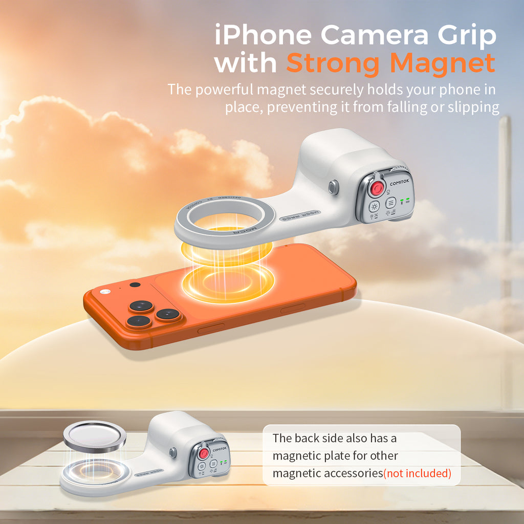 Limited Time: 30% OFF📸 Magnetic Phone Camera Grip Handle With Bluetooth Shutter, Portable Smartphone Shooting Stabilizer For Vlog & Content Creation