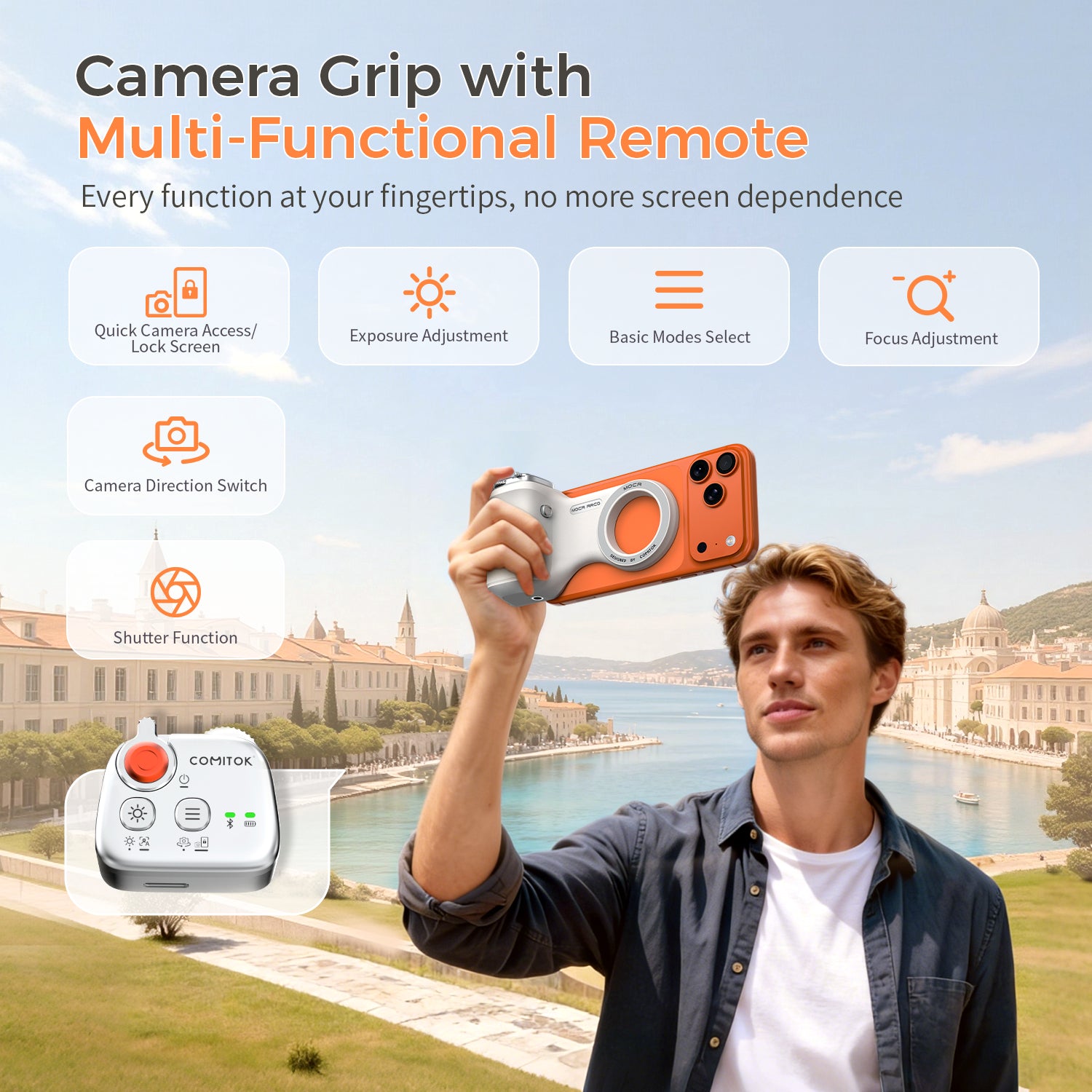Limited Time: 30% OFF📸 Magnetic Phone Camera Grip Handle With Bluetooth Shutter, Portable Smartphone Shooting Stabilizer For Vlog & Content Creation