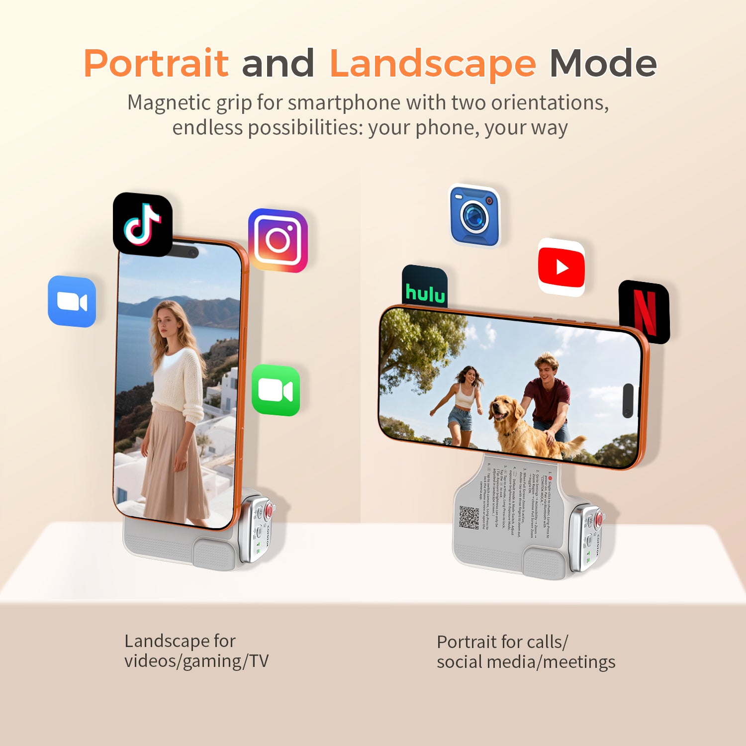Limited Time: 30% OFF📸 Magnetic Phone Camera Grip Handle With Bluetooth Shutter, Portable Smartphone Shooting Stabilizer For Vlog & Content Creation