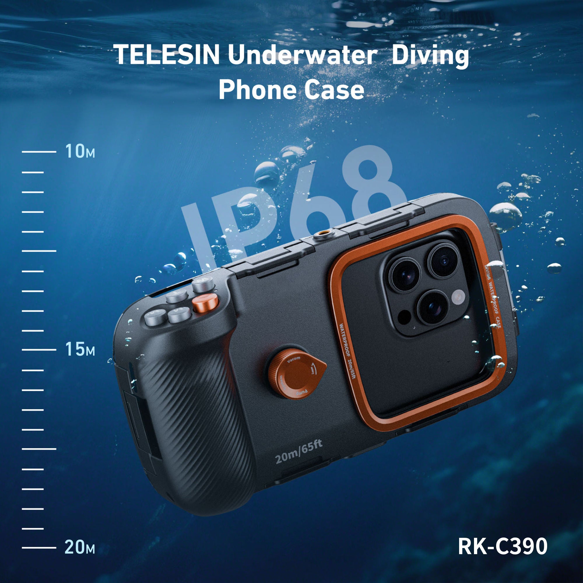 Limited Time: 30% OFF📱 TELESIN Waterproof Diving Phone Case | 40m Underwater Protective Cover for Outdoor Water Sports