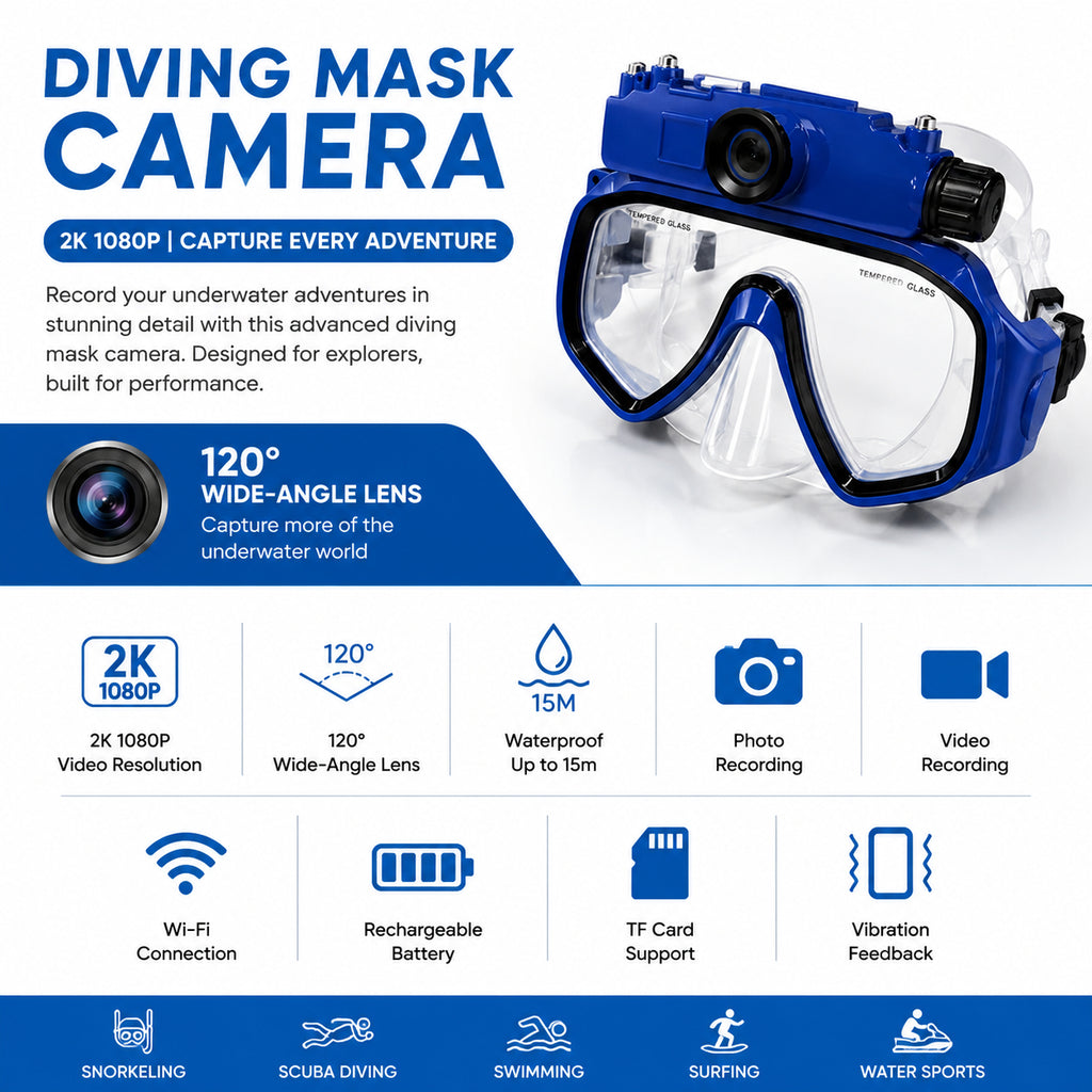 🤿 Camera Diving Snorkel Mask | Underwater Swimming Goggles